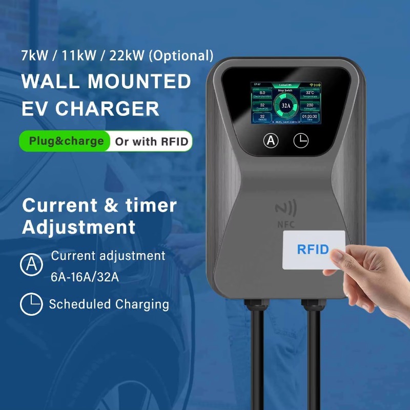 22Kw Wallbox Type 2 Ocpp Rfid - Pengisi Daya EV Smart Wallbox 7kW