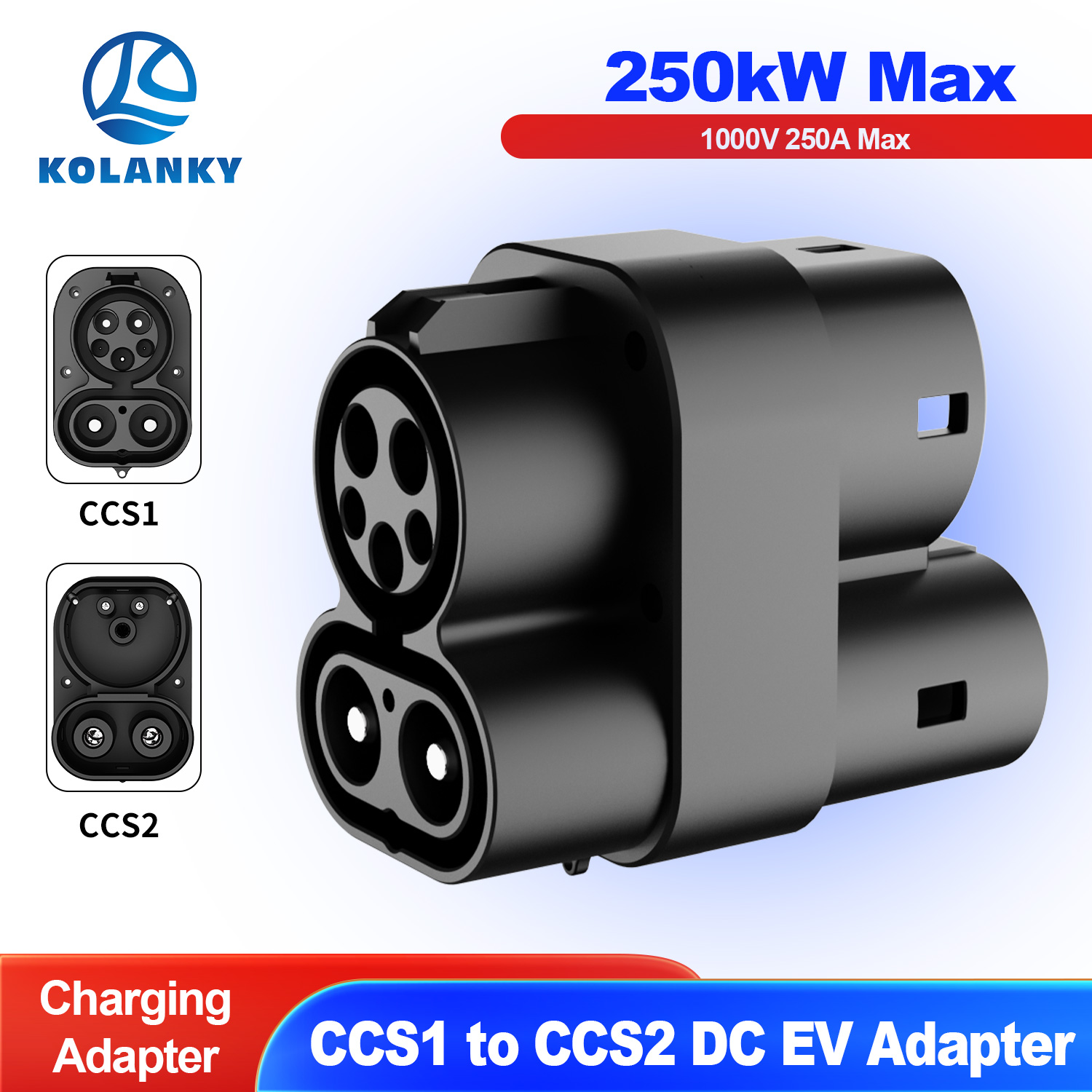 Kolanky CCS1 ke CCS2 EV DC 100 - Ccs2 To Ccs1 Fast Charge Adapter 250Kw ulasan dan harga