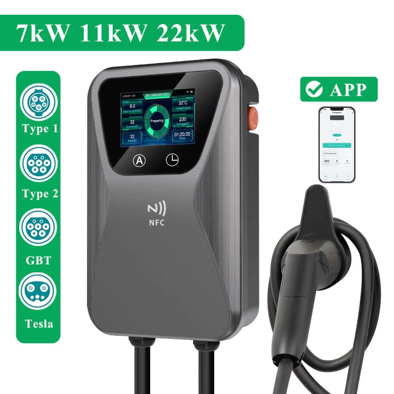 Pengisi Daya EV Smart Wallbox  - 22Kw Wallbox Type 2 Ocpp Rfid ulasan dan harga